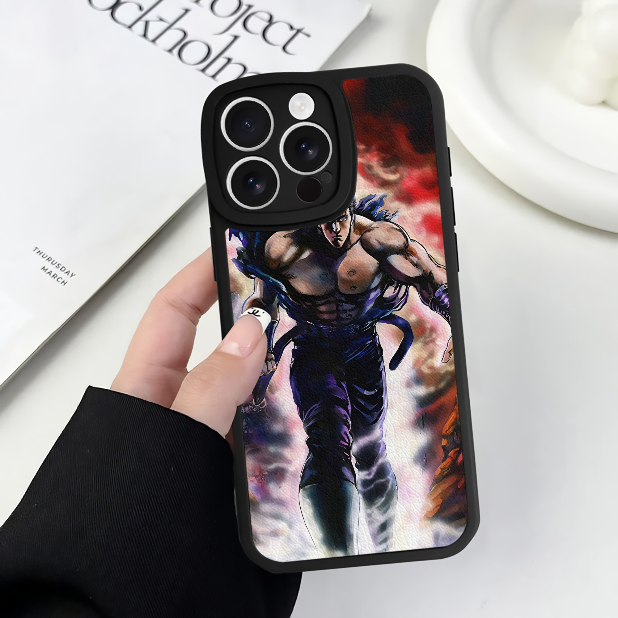 （画像用） 北斗の拳 Fist of the North Star 【iPhone 16シリーズ対応】シリコンスマホケース（レザー調） 材質：シリコン